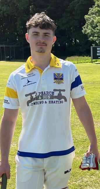 Tyler Reynolds – 102 not out for Laugharne 2nds at Stackpole 2nds